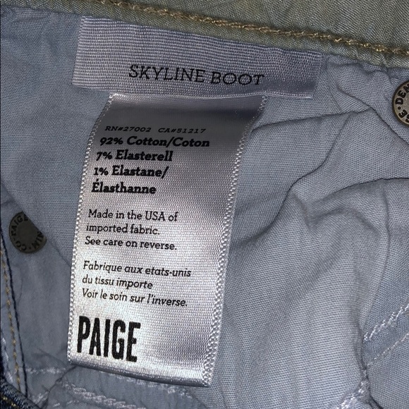PAIGE Skyline Boot Jeans in EUC - Picture 6 of 8